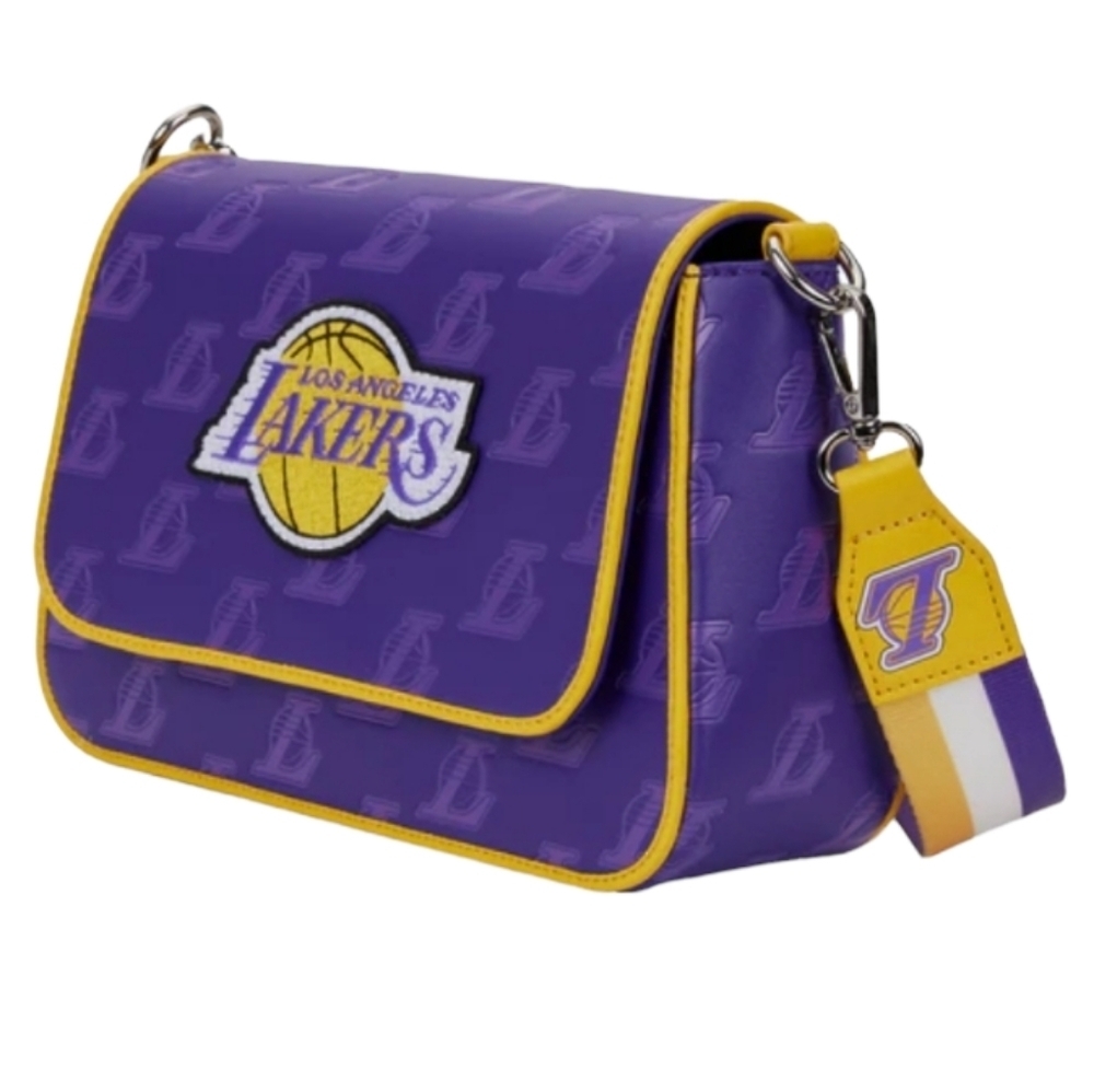 Loungefly NBA Los Angeles Lakers Logo Crossbody Purse - Picture 6 of 10